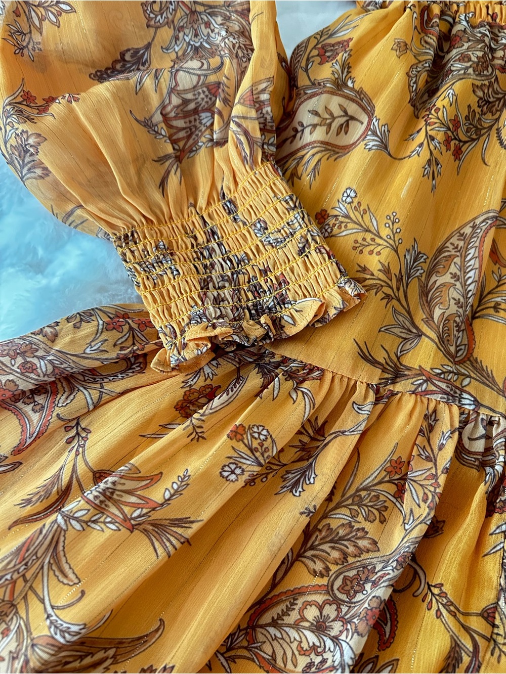 Rachel Parcell chiffon ruffle dress Medium Anthropologie Nordstrom Romantic - Picture 3 of 10